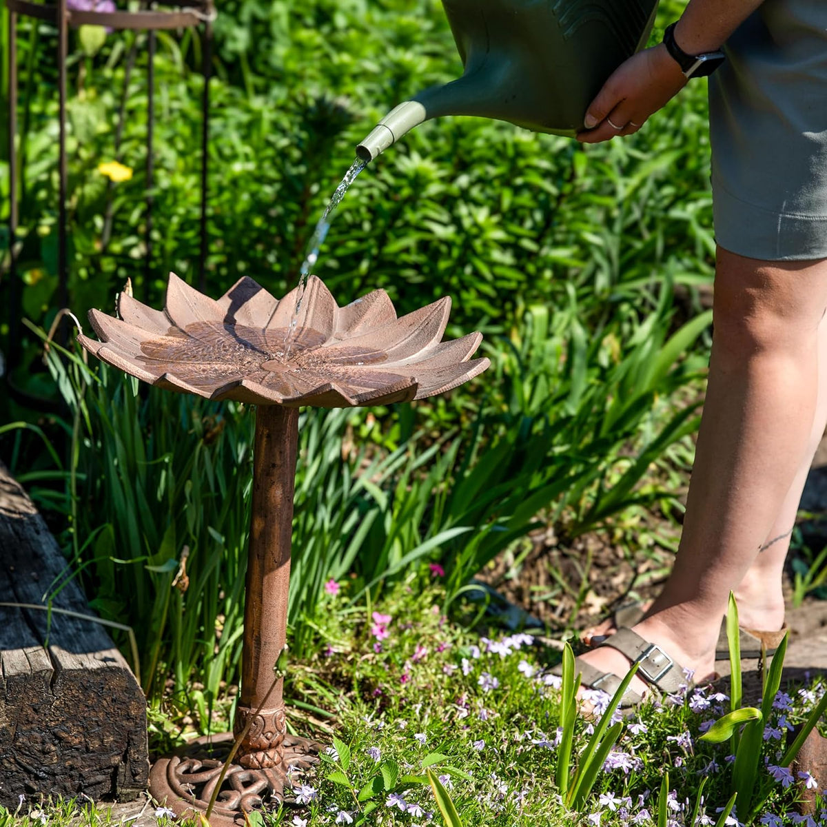 Copper Patina Cast Aluminum Bird Bath A613