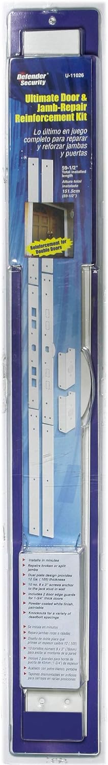 Steel Jamb Repair and Reinforcement Kit, Paintable White Finish, Pack of 2 T2169