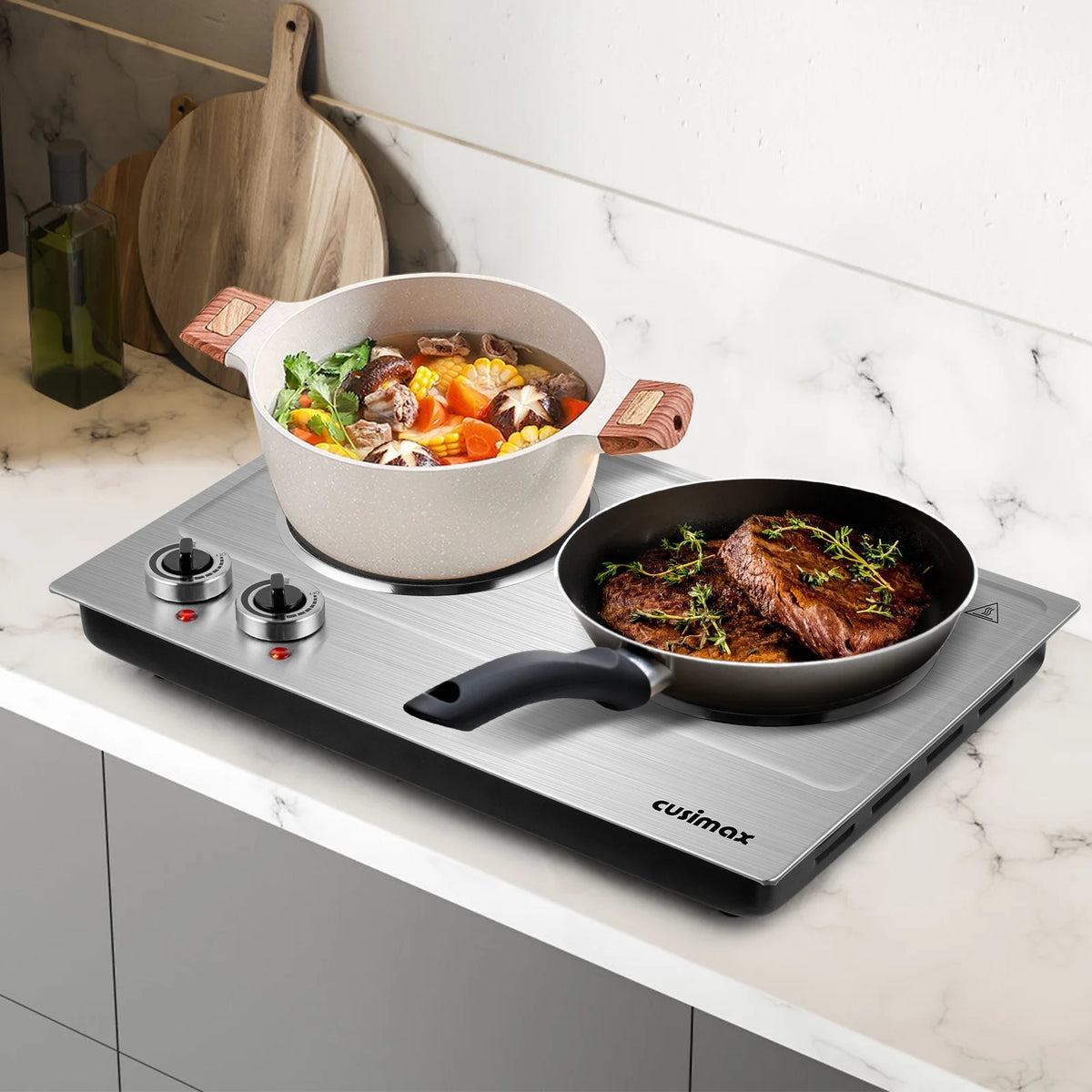 1800W Infrared Double Burner Electric Hot Plate Y1967
