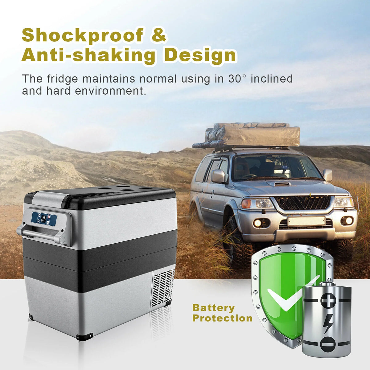 53 Quarts Portable Electric Car Cooler Refrigerator Freezer Compressor Camping A16492