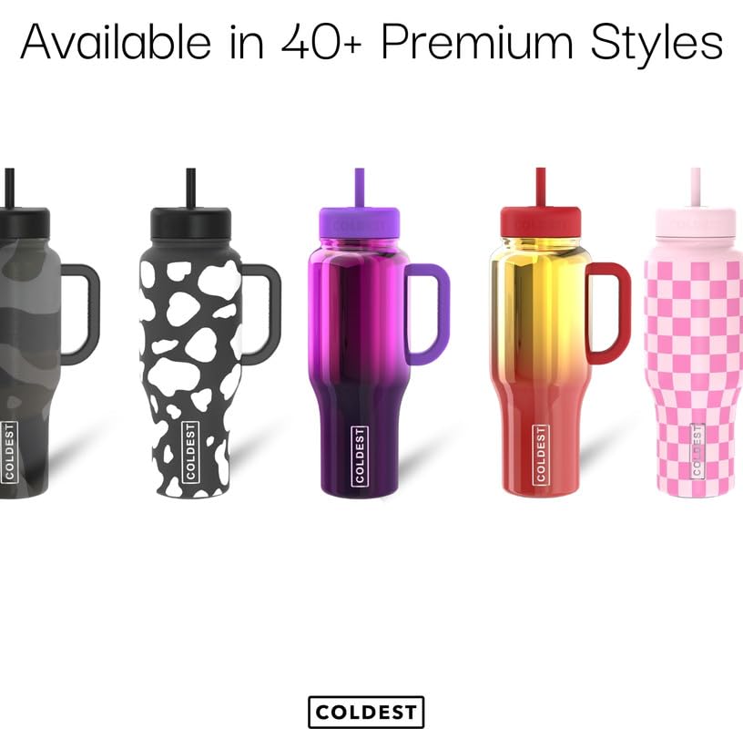 40 oz Stainless Steel Tumbler with Handle and Straw Y647544