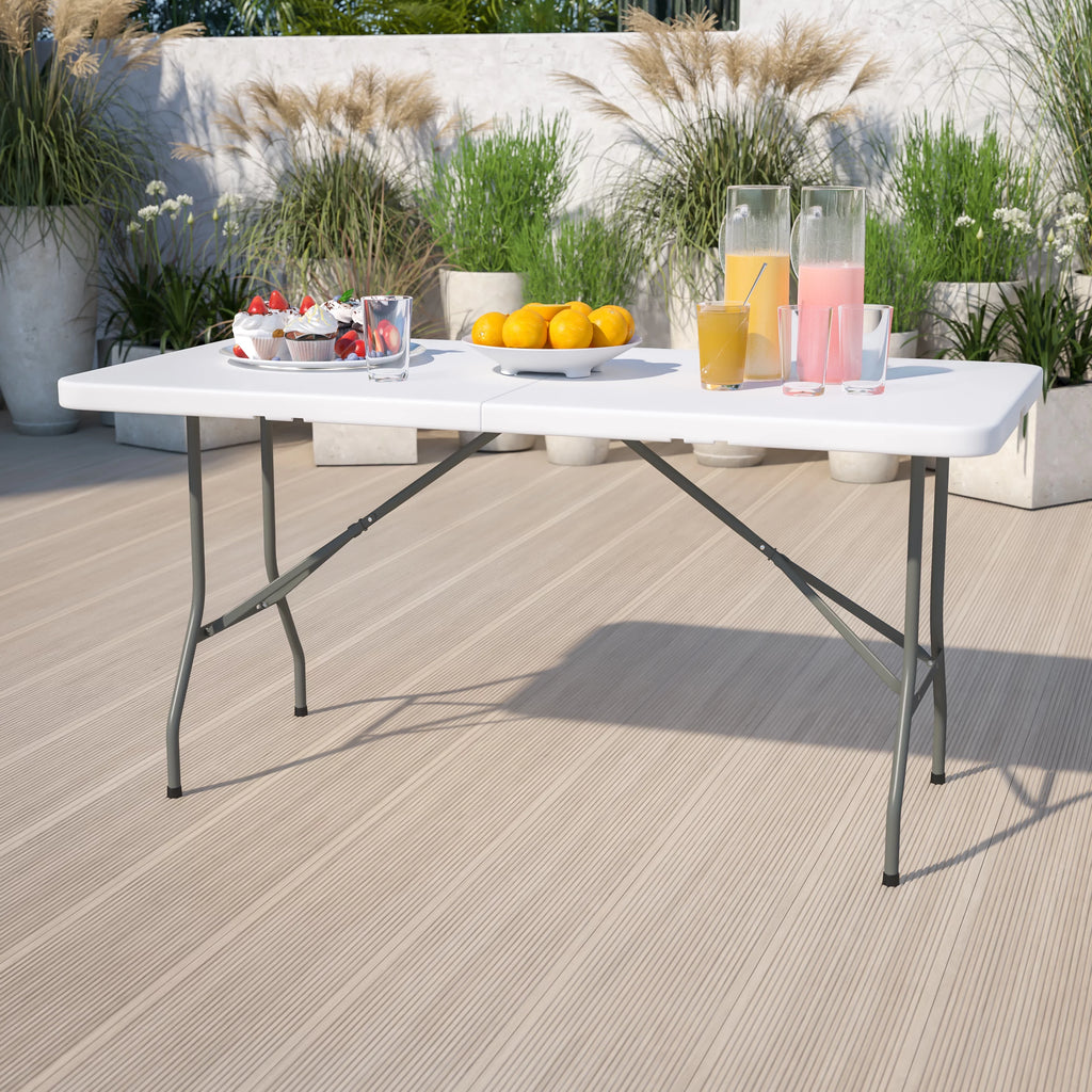 Granite White Plastic Folding Table M961353