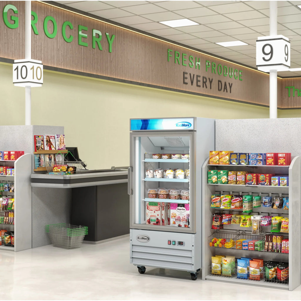 26 in. 1-Door Commercial Display Merchandiser Freezer 9 cu. ft. White W5415
