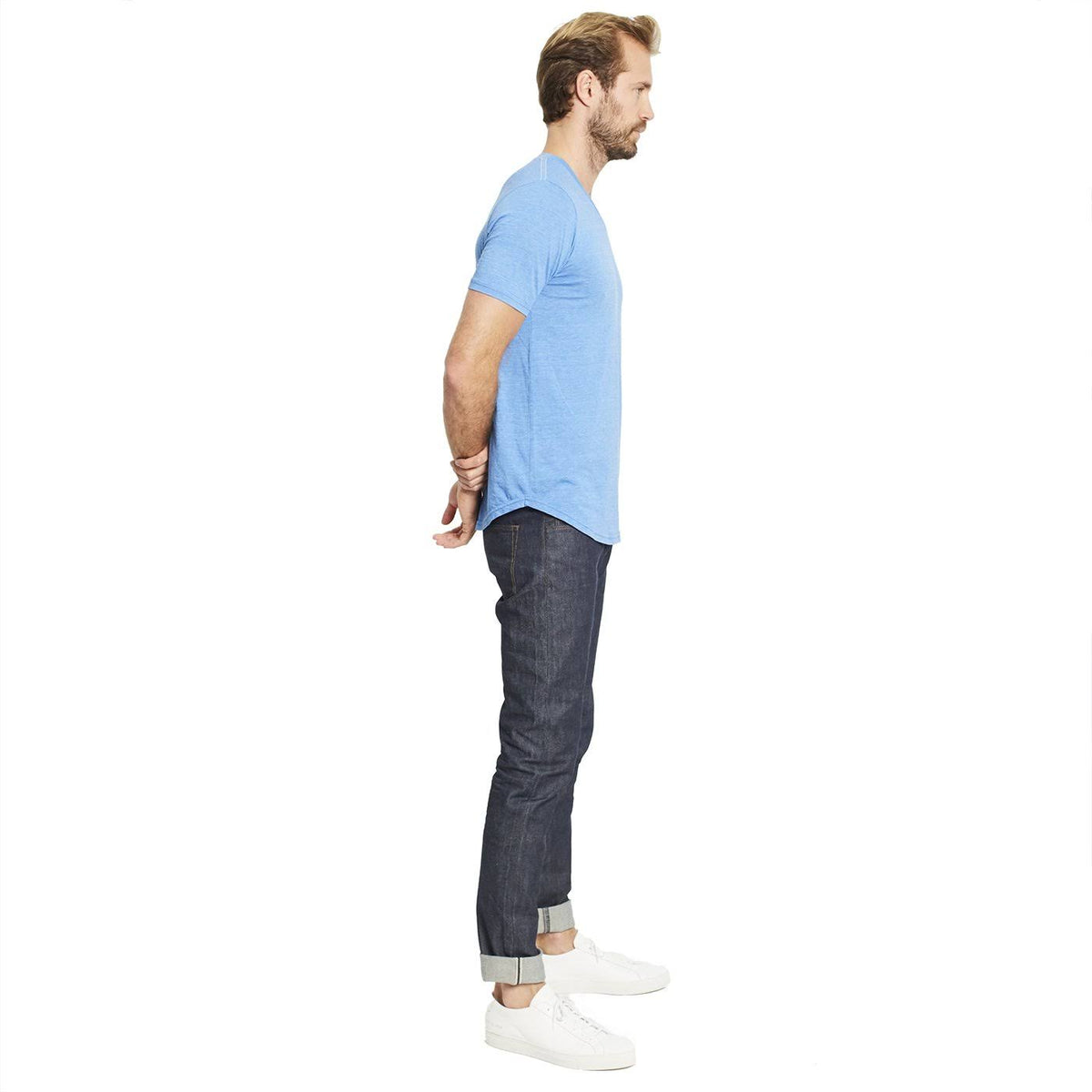 Tri-Blend Scallop V-Neck in Cool Blue, Size: X-Large O98017
