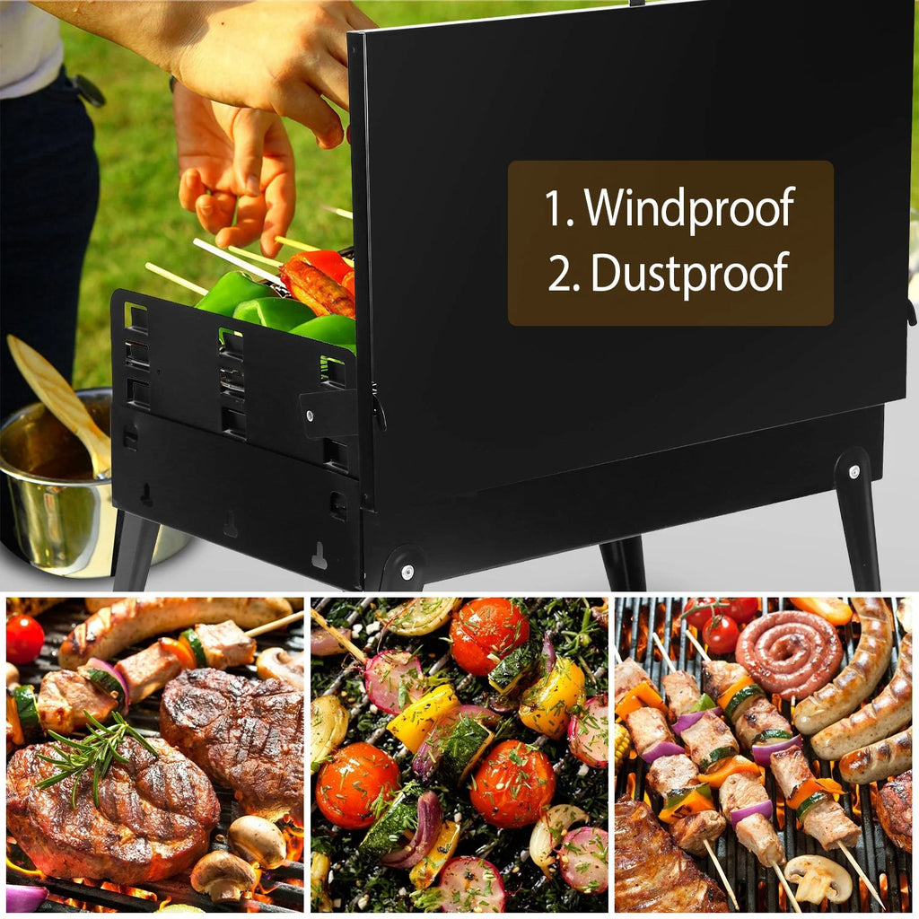 Portable Charcoal Grill with Non-Stick Grill Mat J86381
