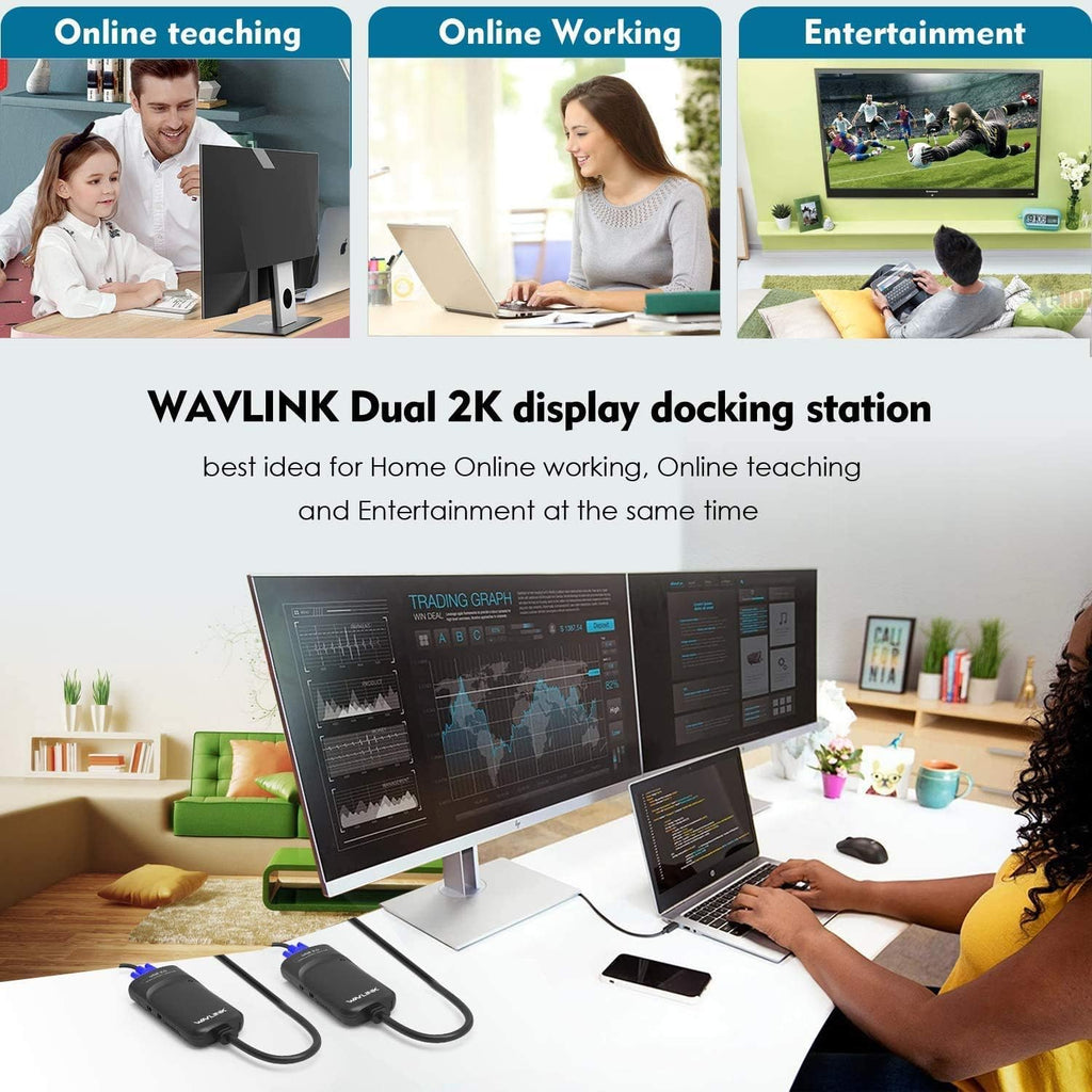 USB 3.0 to DVI/HDMI/VGA Video Adapter with Audio Port Pack of 2 D823802