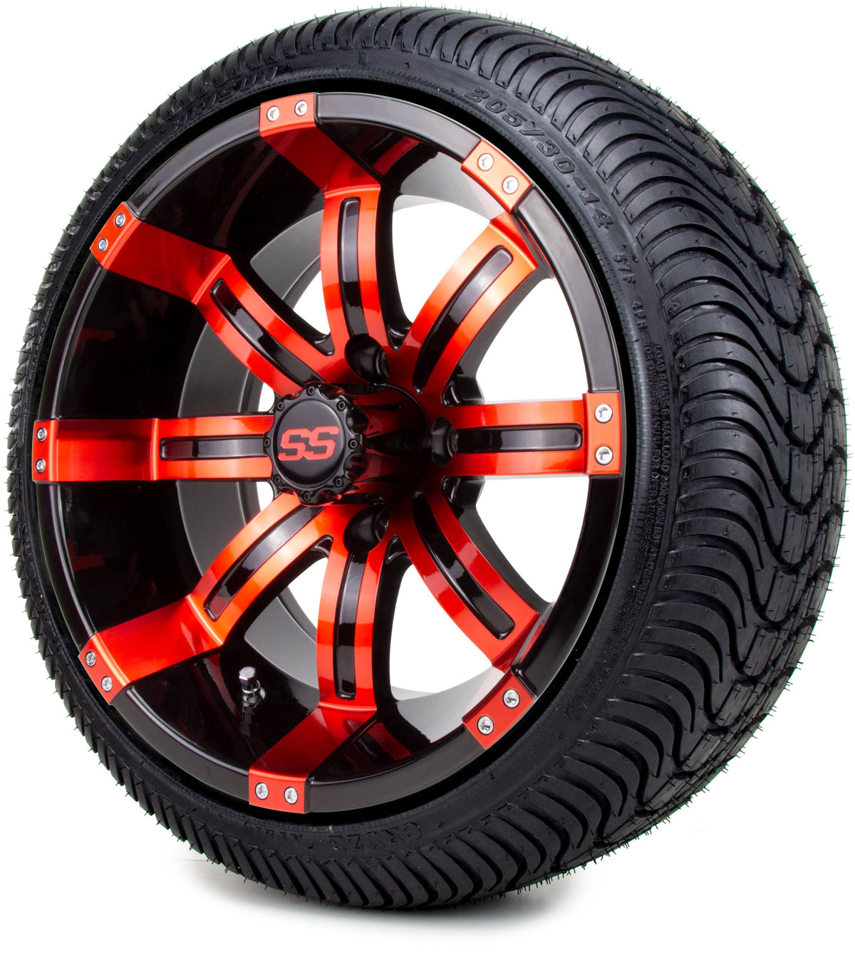 Black/Red Low Profile Tire and Wheel Combo P3093