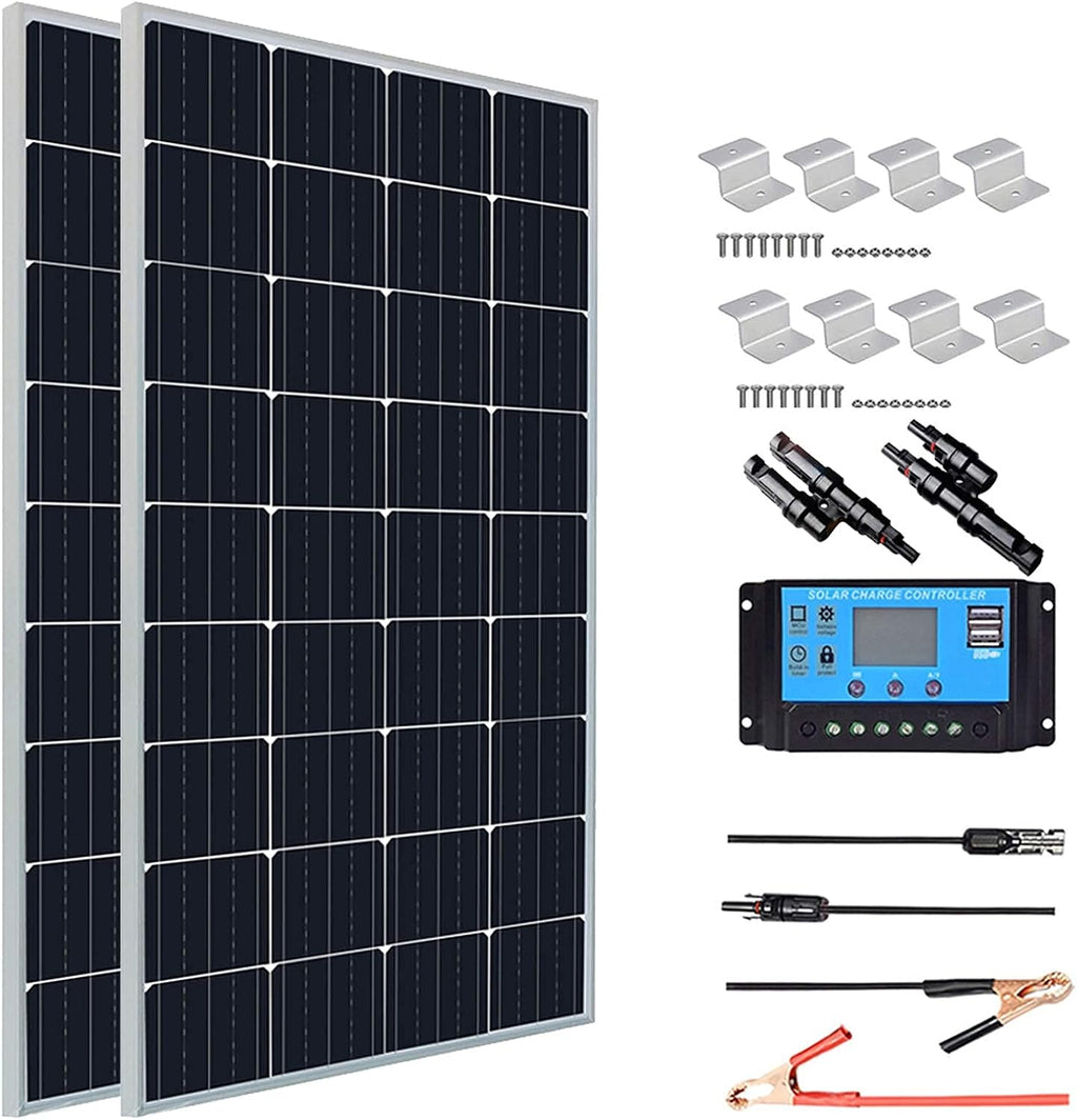 300 Watt 12V Monocrystalline Solar Panel Kit with 30A Charge Controller H550395