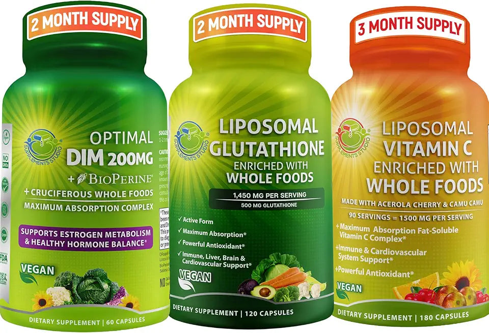 Liposomal Glutathione Bundle with Liposomal Vitamin C and DIM L70476