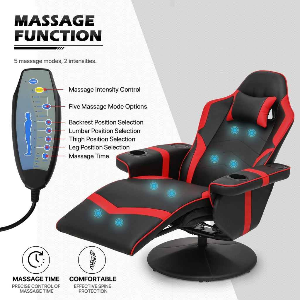 Red PU Leather Gaming Recliner Chair with Speakers G209
