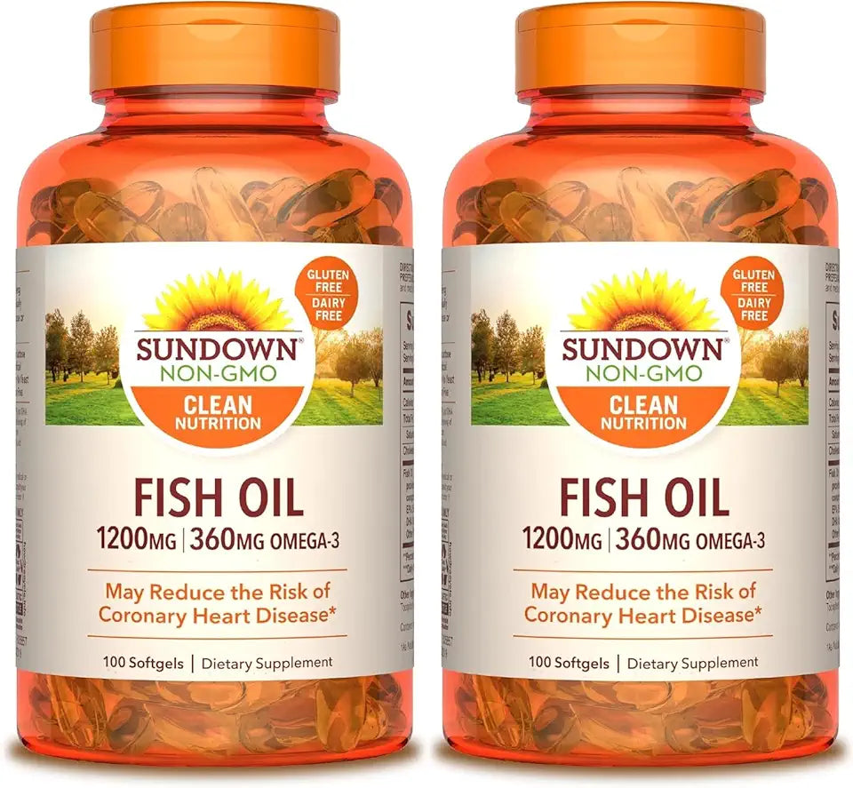 1200 mg Omega-3 Fish Oil Softgels, Pack of 2 S345