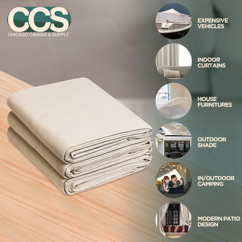 12 oz Cotton Canvas Drop Cloth, 4 Piece Set, 4 by 15 Feet U5031