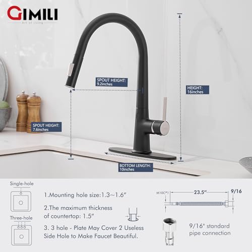 Brushed Nickel Touchless Kitchen Faucet with Pull Down Sprayer G2470
