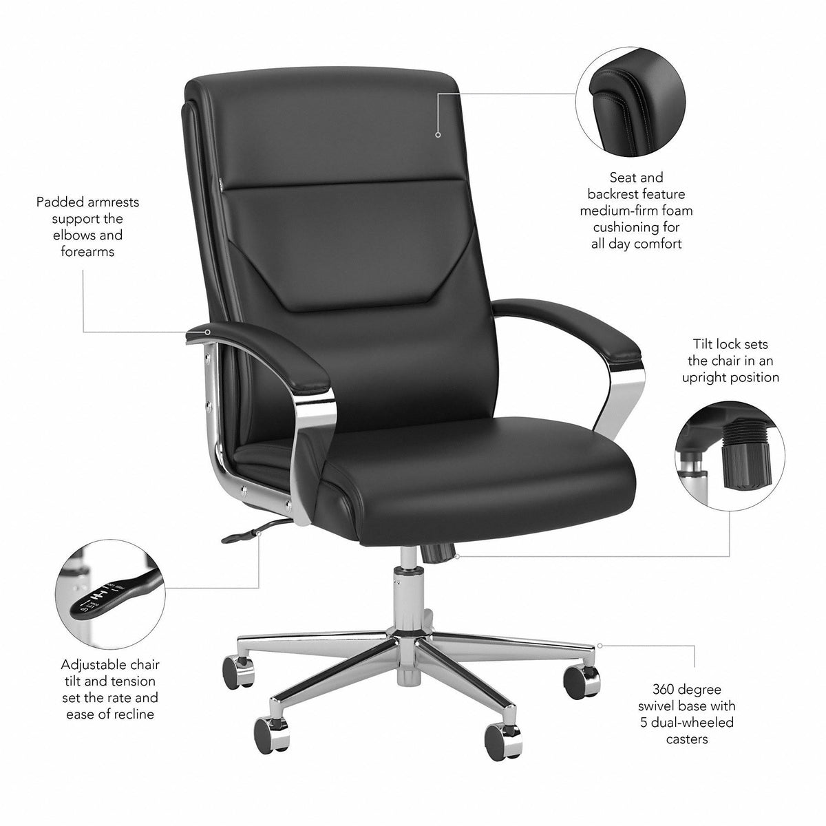 White High Back Leather Executive Office Chair X137