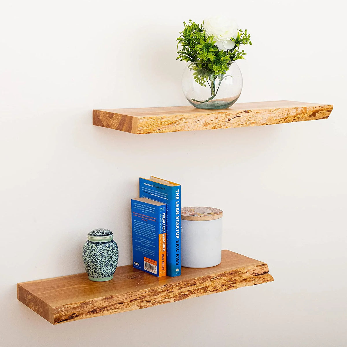 Rustic Wood Floating Shelves, Set of 2 H9738