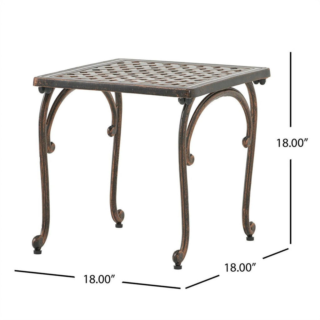 Shiny Copper Aluminum Side Tables Set of 2 I805