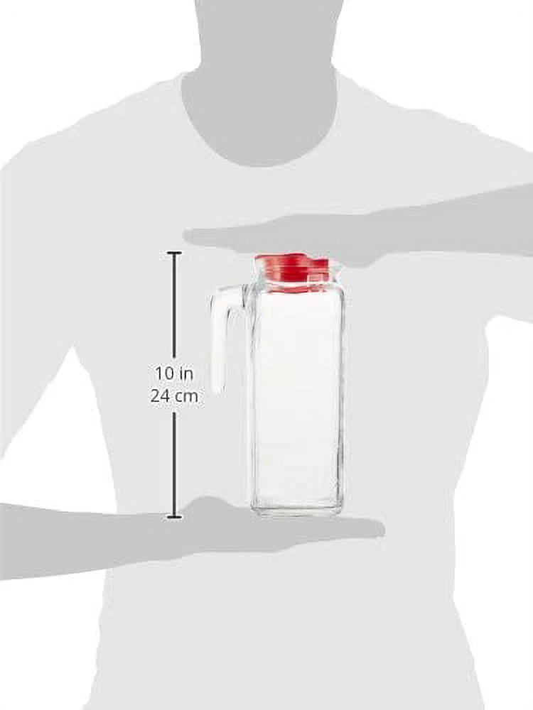 Glass Jug with Red Lid, 41-Ounce X1018