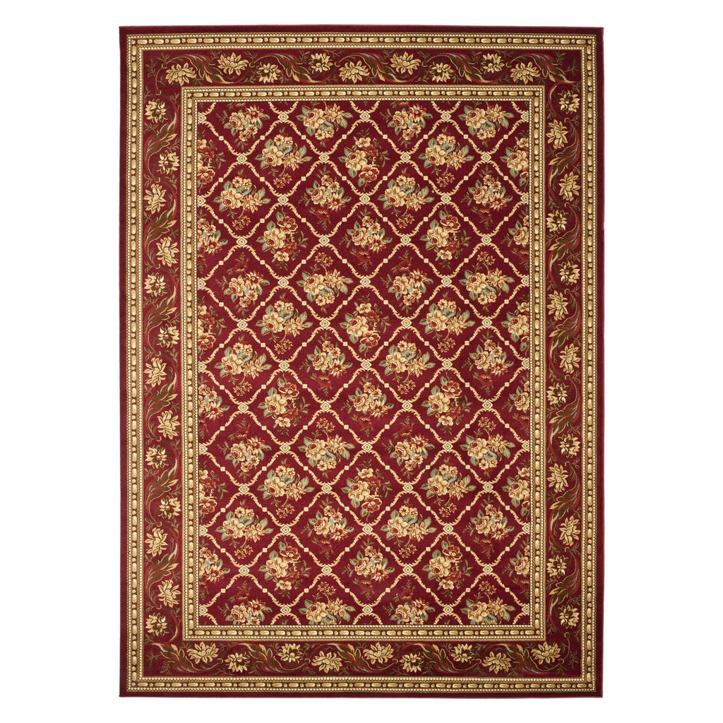 Red Floral Border Square Area Rug H782969