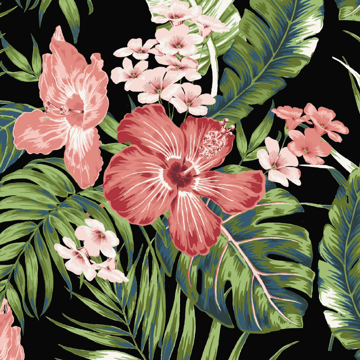 Black Tropical Rectangle Chaise Lounge Cushion M438988