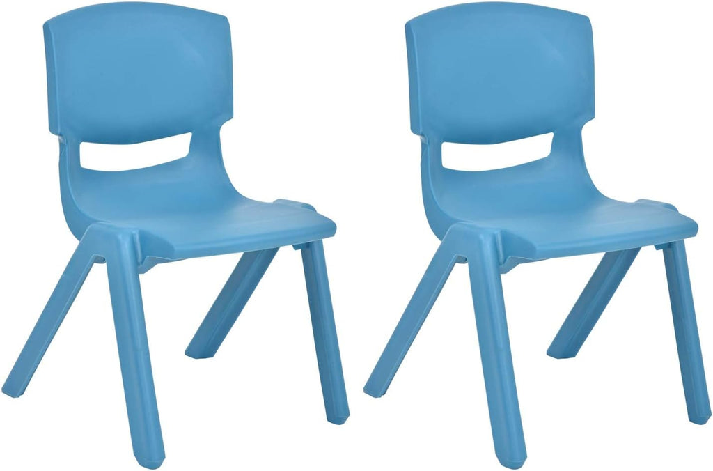 Yellow Stackable Plastic Kids Learning Chairs, 2-Pack D790