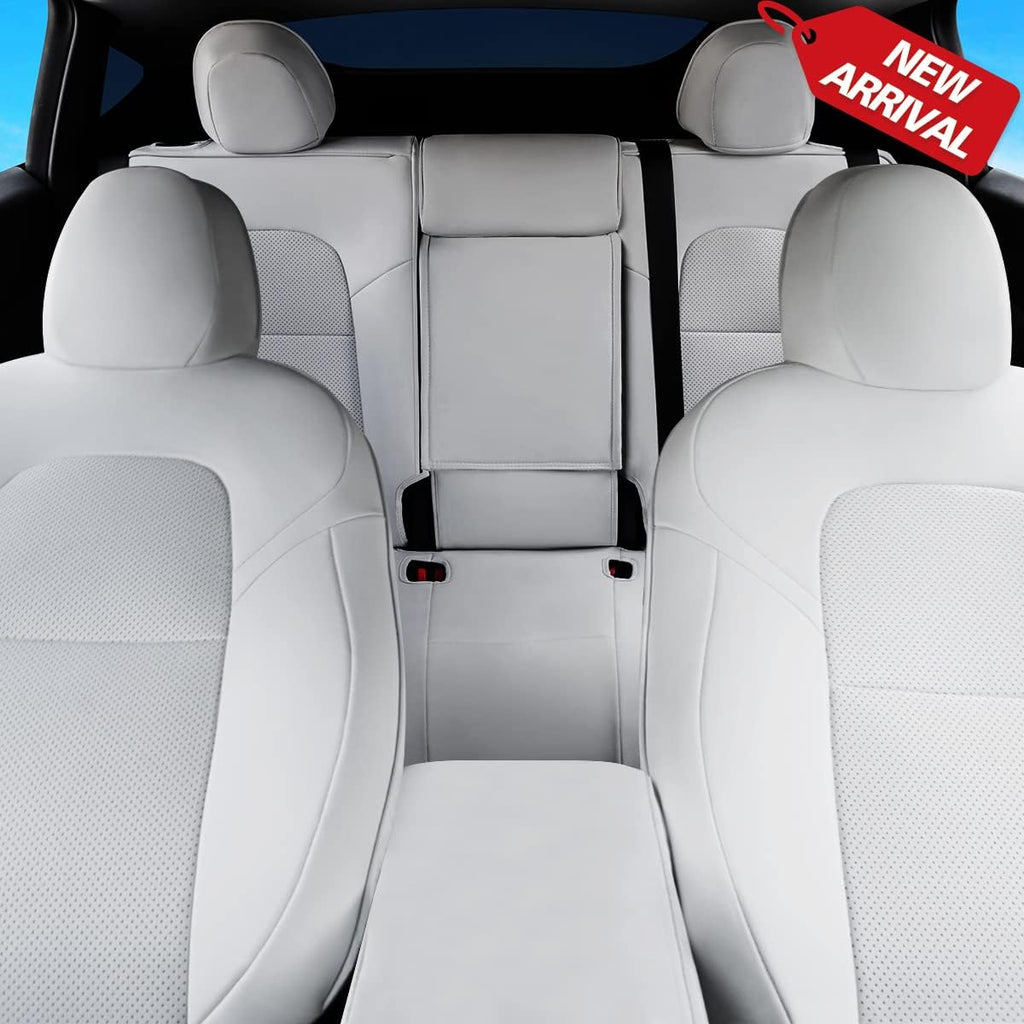 Red White Black and White Full Set Car Leather Seat Covers S158829