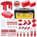 Lockout Tagout Kit with Safety Padlocks, Hasp, Breaker Lockout, Ball Valve Lockout, Steel Cable Lockout, Plug, Valve Lockout, Tags P31119