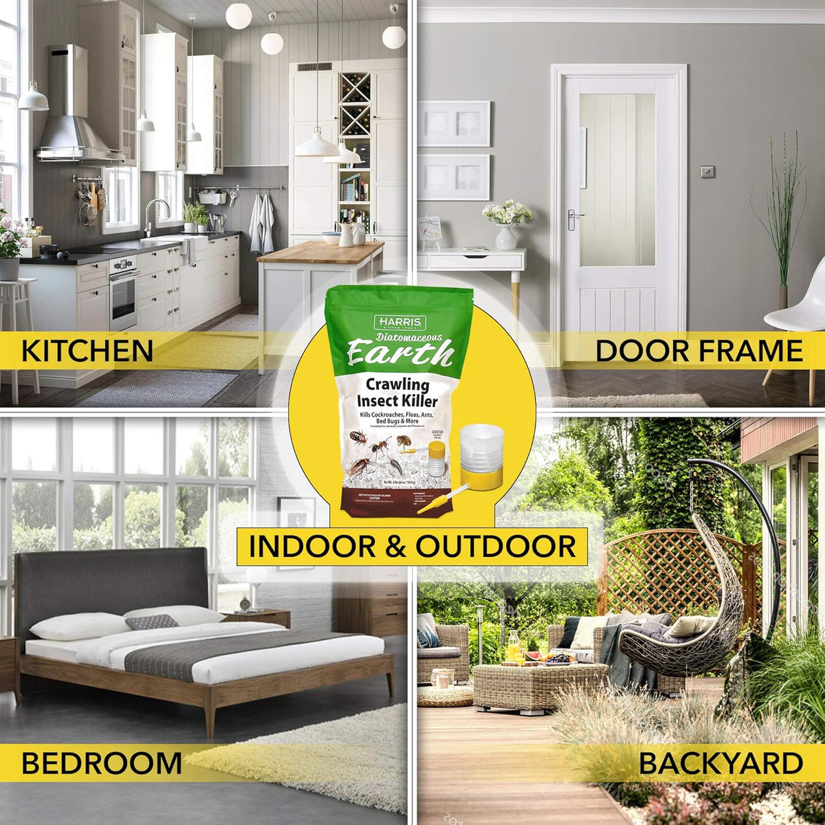 4lb Diatomaceous Earth Crawling Insect Killer with Powder Duster M194