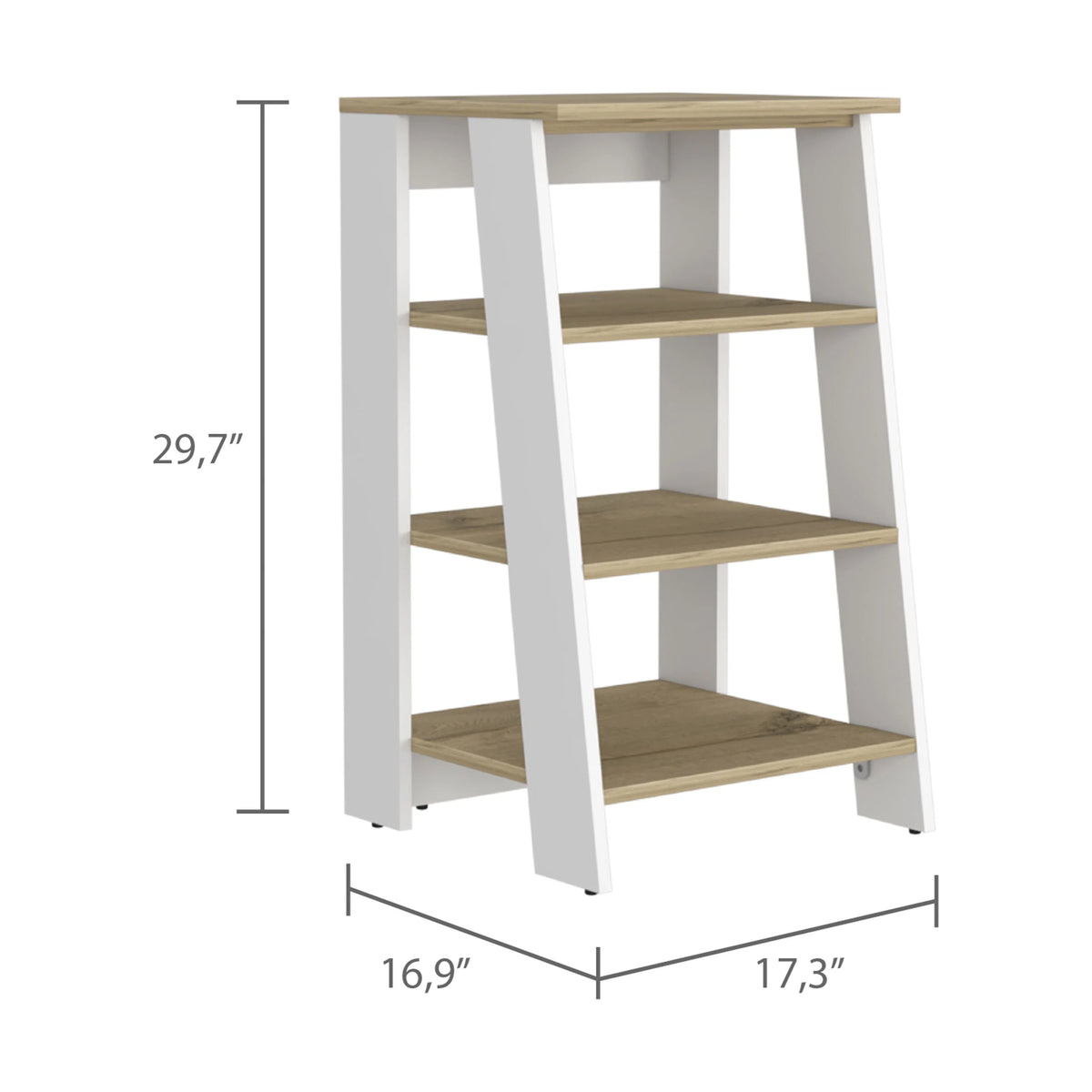 4-Shelf Linen Cabinet Light Oak and White E483150