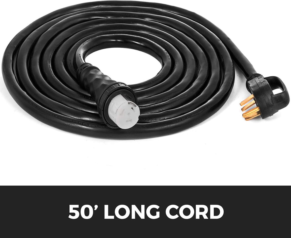 50FT 50 AMP Weatherproof Heavy Duty Twist Lock RV Extension Cord S110251