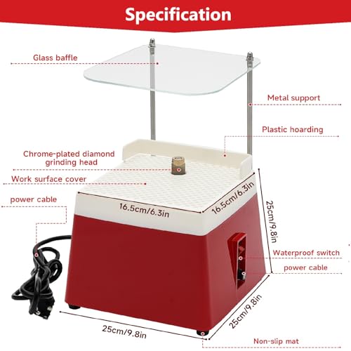Portable Stained Glass Grinder with Shield U79816
