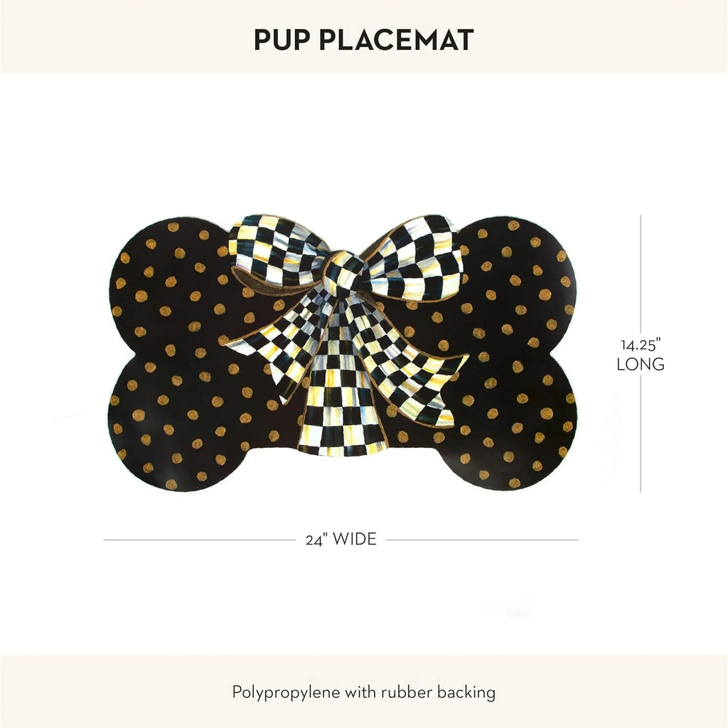 Bone-Shaped Pet Feeding Mat with Gold Dots T719