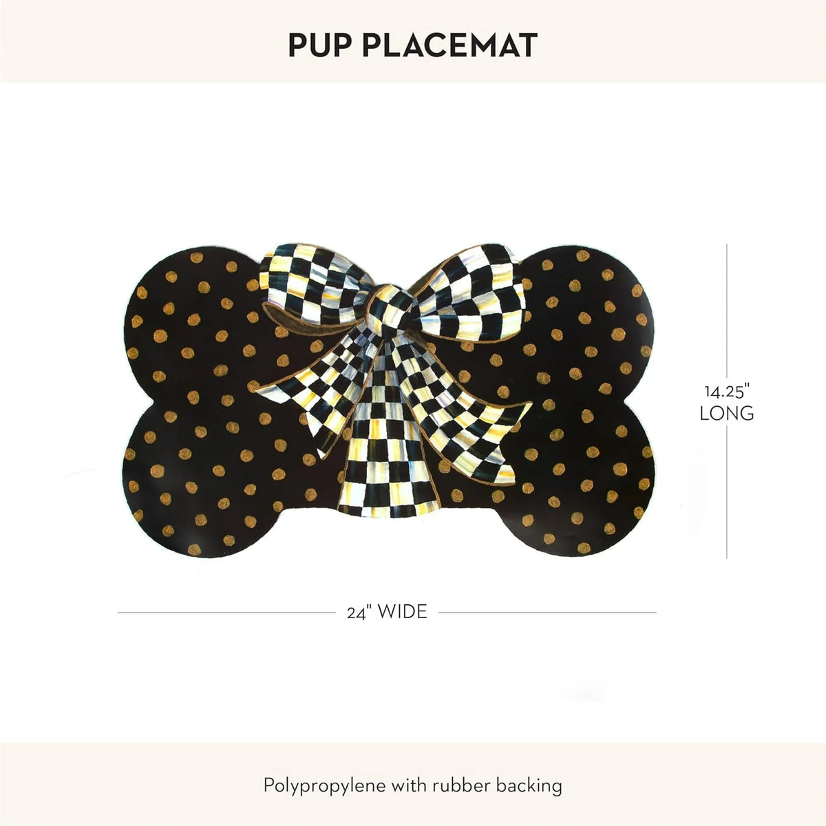 Bone-Shaped Pet Feeding Mat with Gold Dots T719