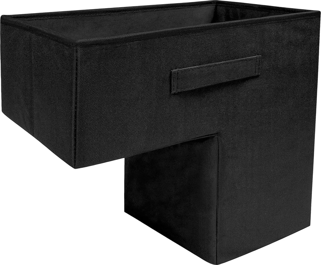 Black Foldable Water-Resistant Stair Basket with Handles F5413