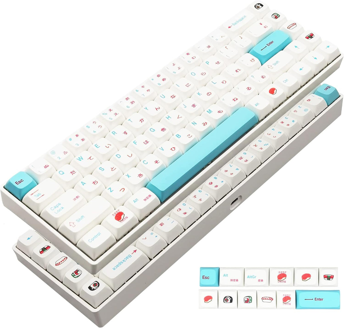 Wireless Mechanical Gaming Keyboard 68 Keys RGB Backlit PBT Keycaps Q179