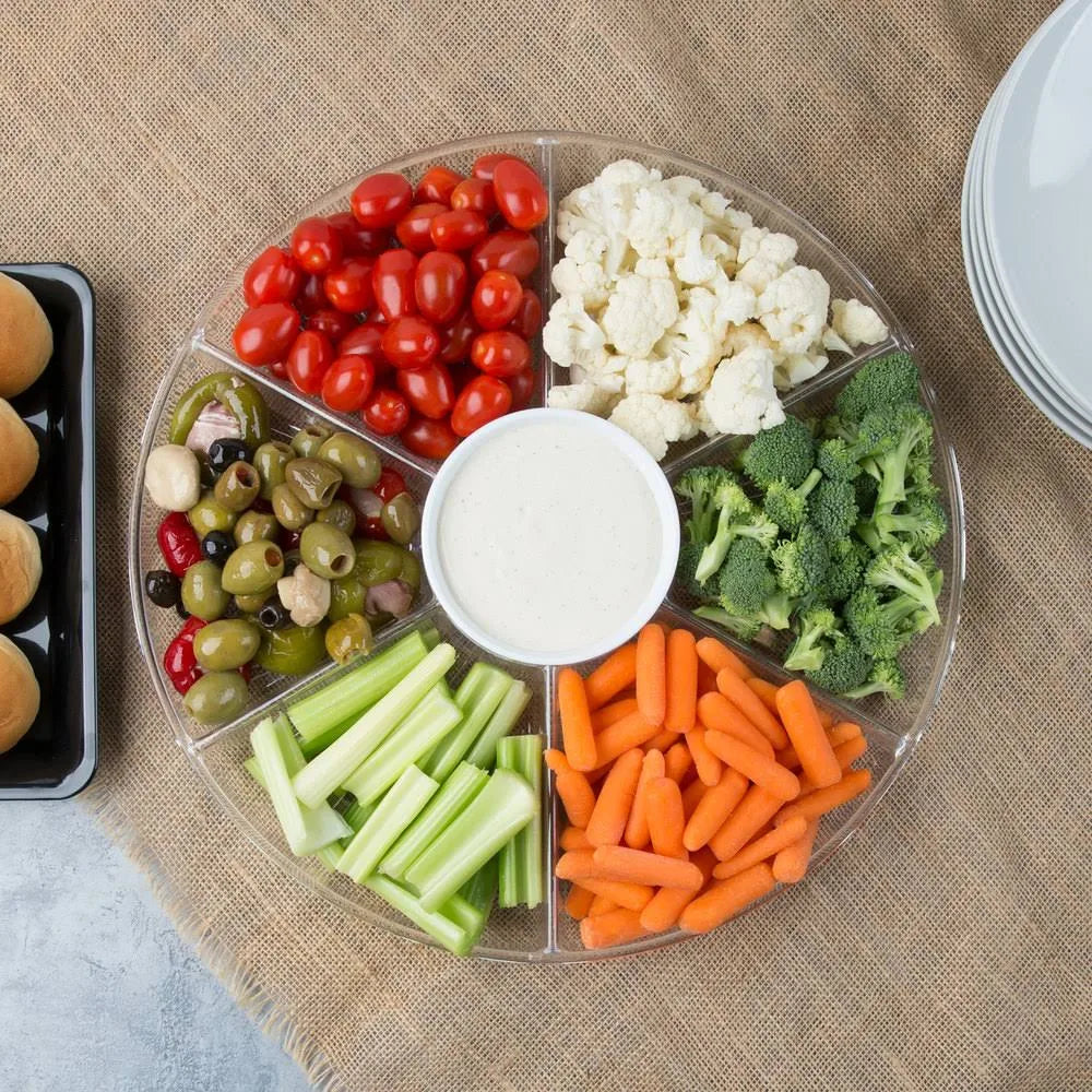Clear Plastic 7-Compartment Tray - 12/Case F952