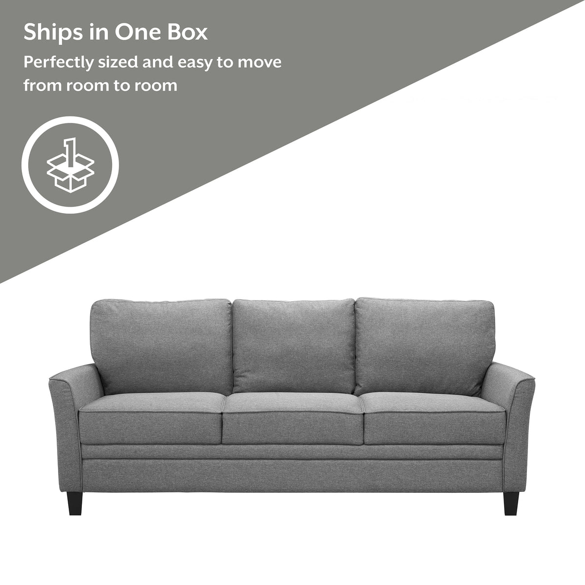 Black 3 Seat Sofa Q77847