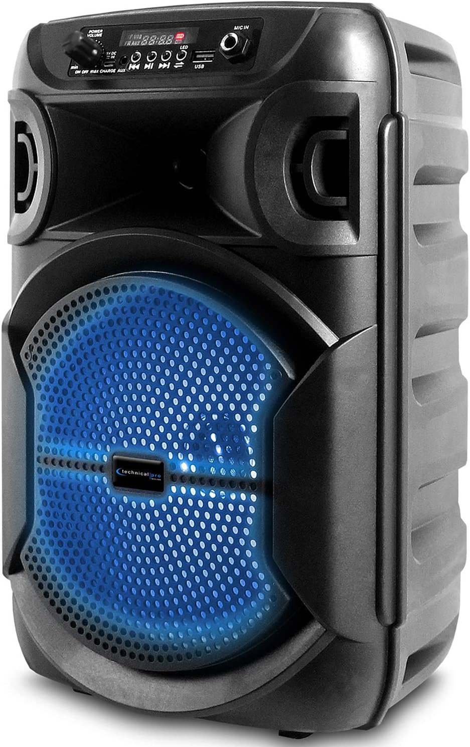 8 Inch Bluetooth Speaker with Woofer and Tweeter, Black O852645