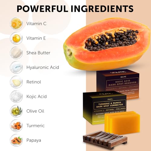 Papaya and Turmeric Kojic Acid Soap Bar, 2 Pack Q444
