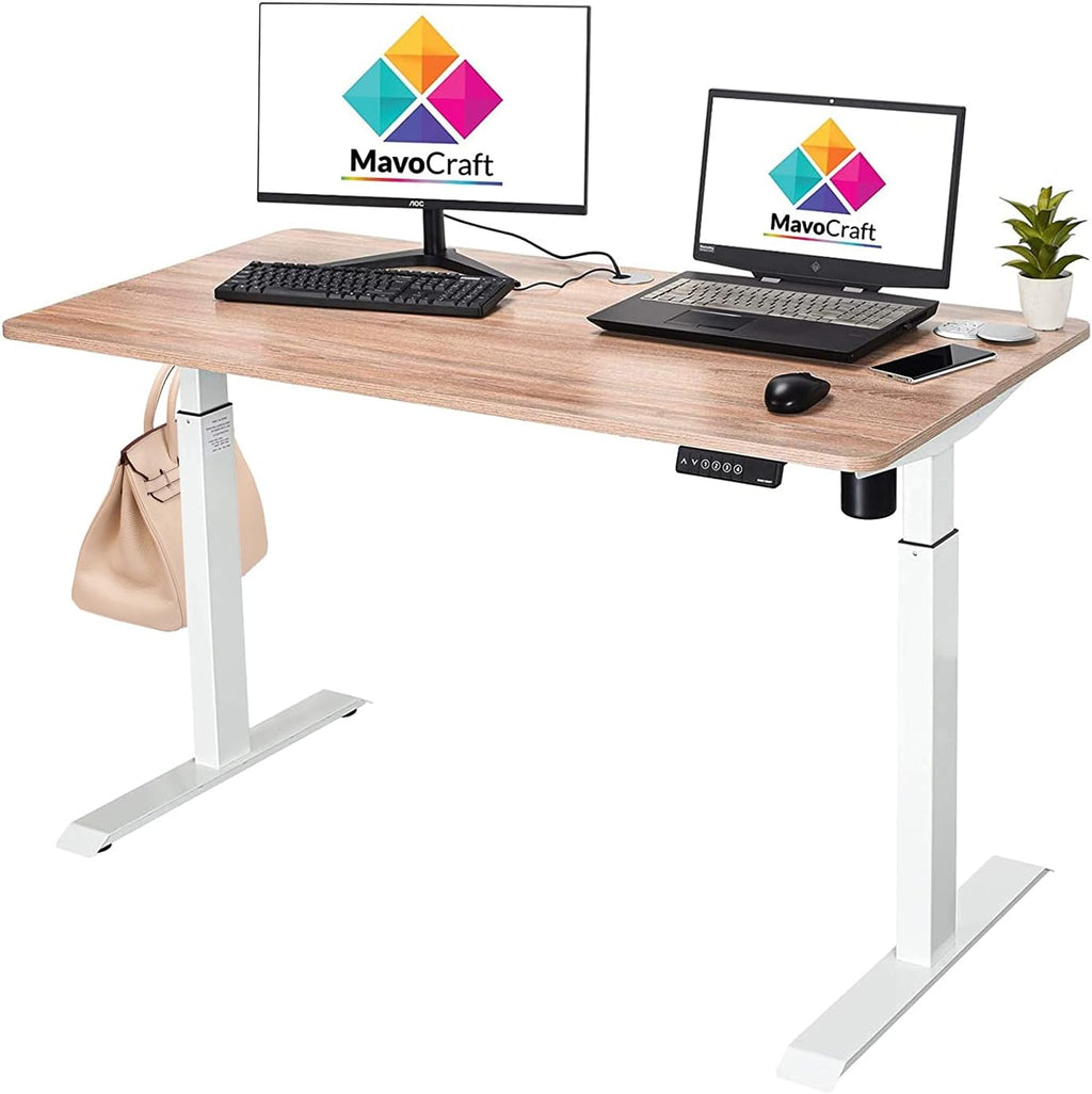 55-Inch Electric Height Adjustable Standing Desk with Attached Hook O3179