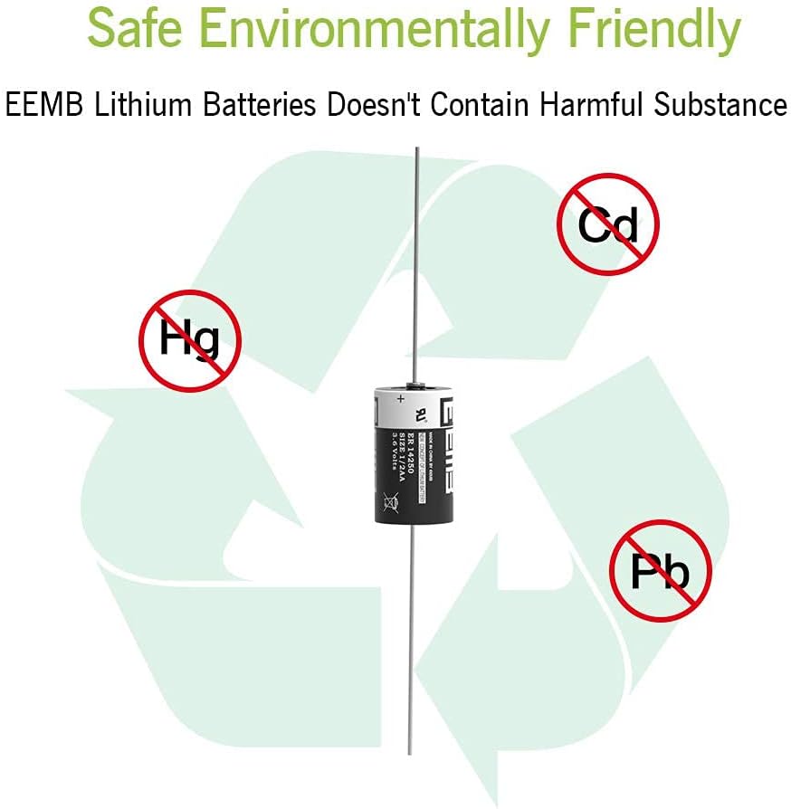 ER14250 Nonrechargeable 3.6V Lithium Battery Li-SOCL₂ 1/2 AA Size 1200mAh Q342820