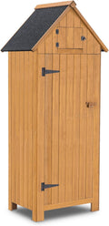 Outdoor Storage Cabinet Wooden Shed Organizer with Fir Wood A586