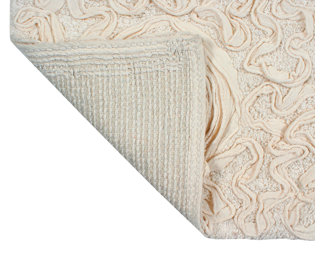 100% Cotton Tufted Bath Rugs 2 Piece Set Ivory F6036