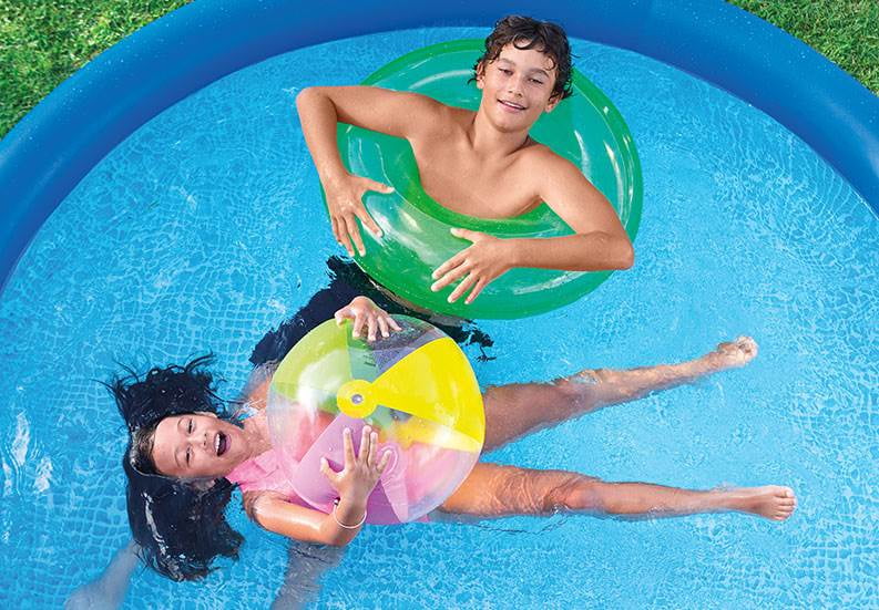 10ft x 30in Inflatable Above Ground Swimming Pool with Pump A508356