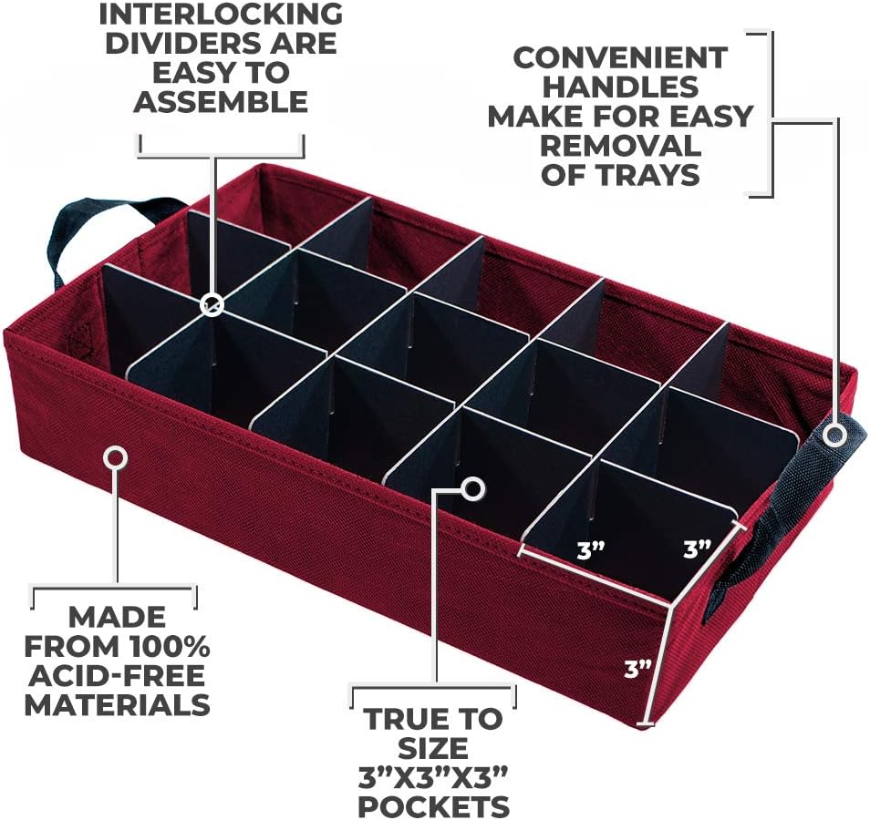 Christmas Ornament Storage Box with Adjustable Dividers, 4 Removable Trays H29066