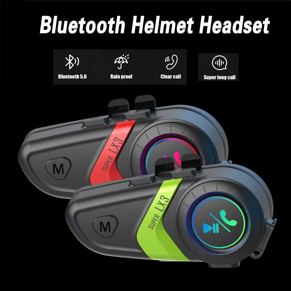 Red Wireless Bluetooth Motorcycle Helmet Headset Speaker G44790