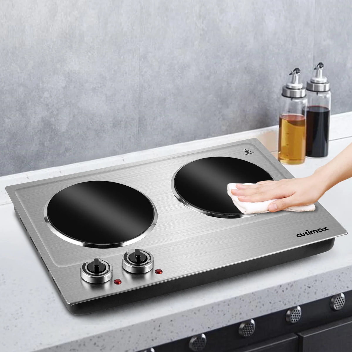 1800W Infrared Double Burner Electric Hot Plate Y1967