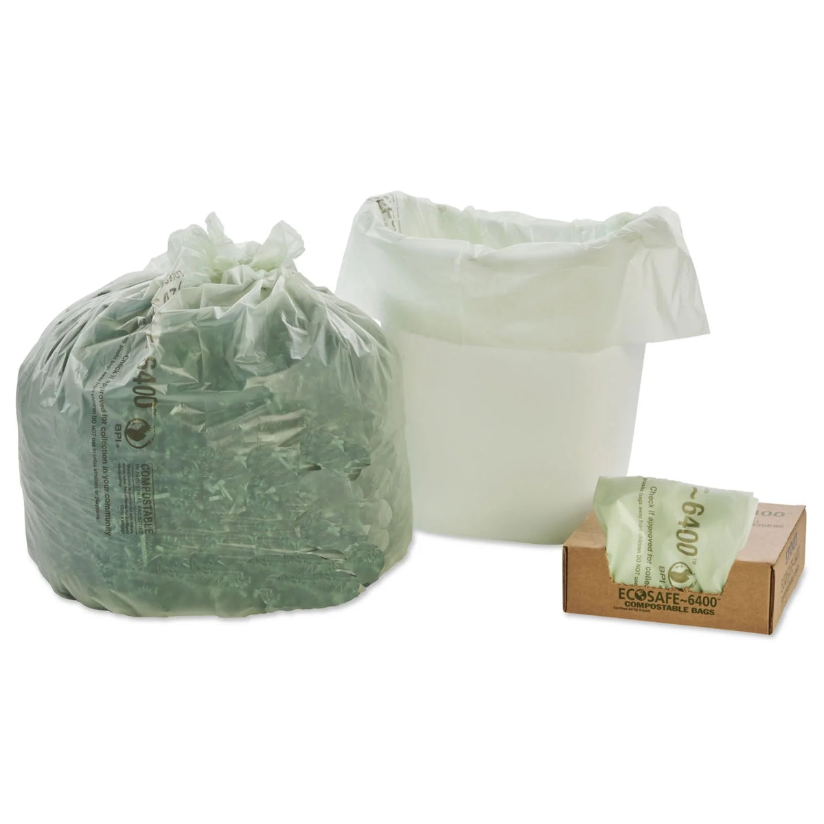 Compostable Trash Bags 13 gal 45/Box Green B174