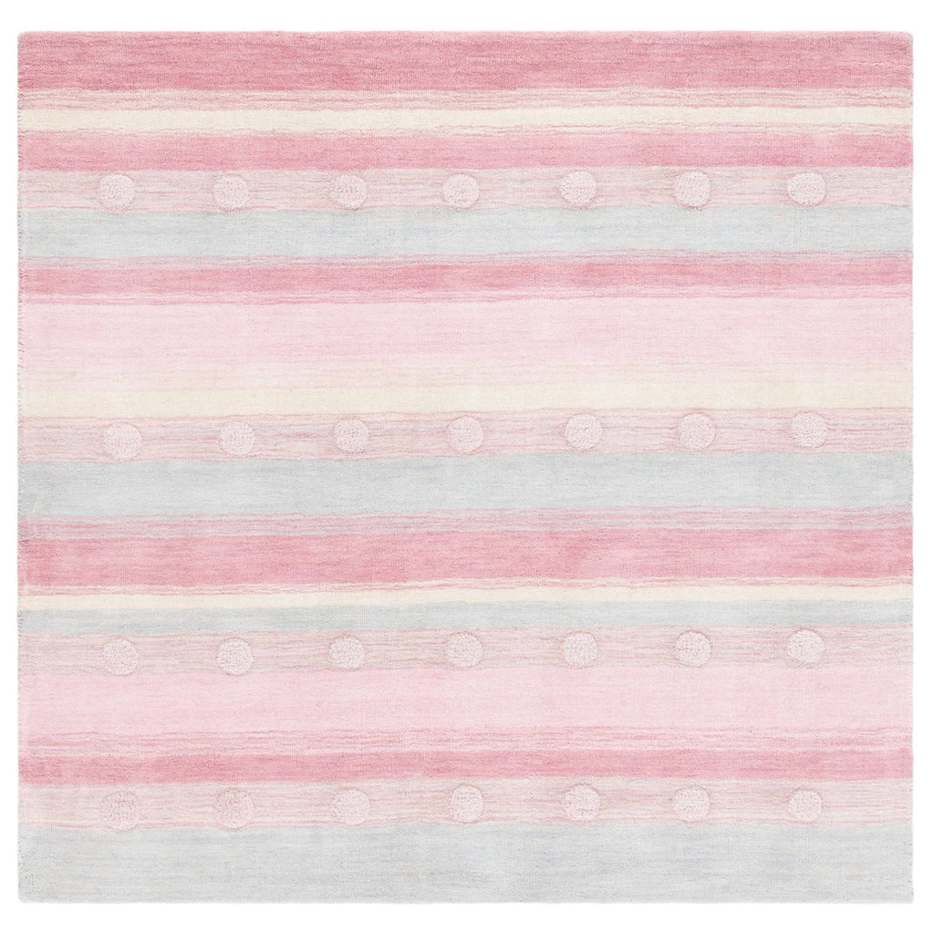 Light Blue / Pink Square Kids Rug G420