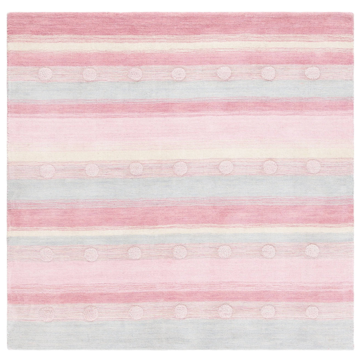 Light Blue / Pink Square Kids Rug G420