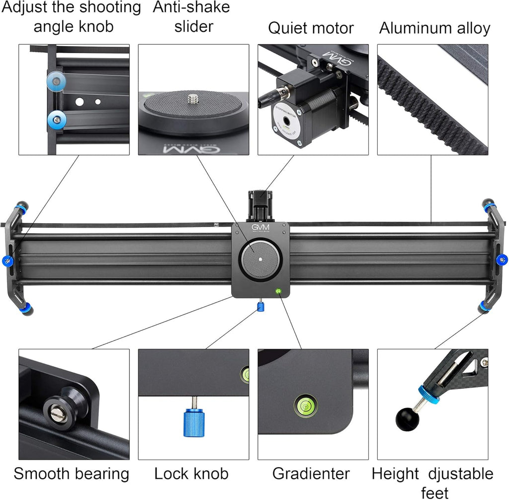 Motorized Camera Slider, 31 Aluminum Alloy Track Dolly Rail G48400